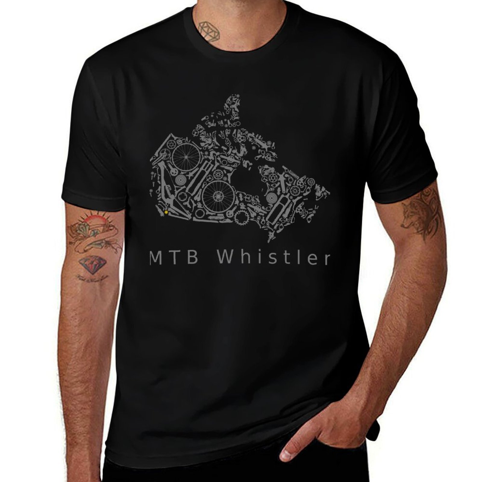 Mountain Biking Whistler - แคนาดา - เสื้อยืด MTB วิสท์เลอร์ ประเทศแห่งการปั่นจักรยานเสือภูเขา