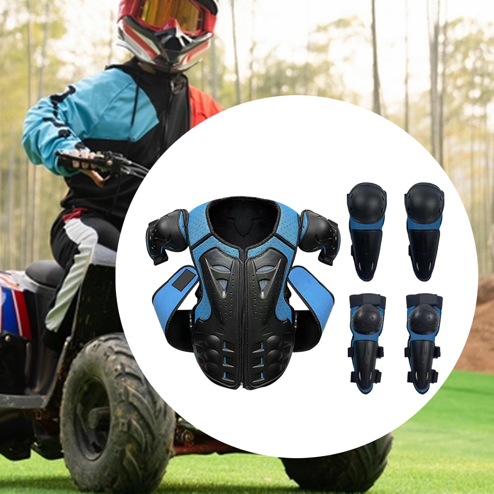 Mountain Biking Chest Protector - ชุดป้องกันหน้าอกสำหรับเด็ก ชุดอุปกรณ์มอเตอร์ครอส ชุดมอเตอร์ครอสแบบเต็มตัวสำหรับสเก็ตบอร์ด สเก็ต มอเตอร์ครอส และกีฬาภูเขาสำหรับเด็กผู้หญิง