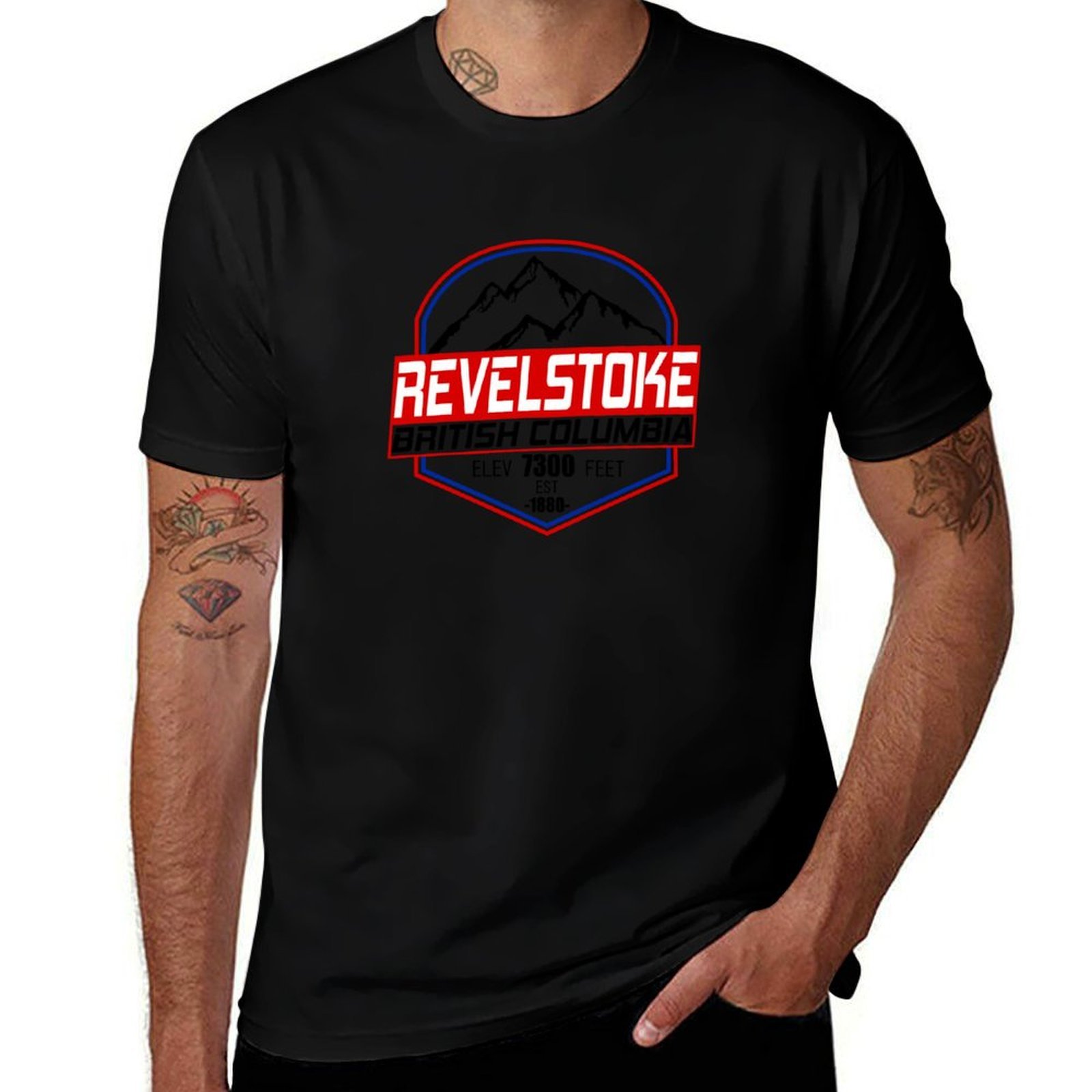 เสื้อยืดคอกลมแขนสั้น Ski Revel - Mountain Biking Revelstoke บทวิจารณ์และราคา