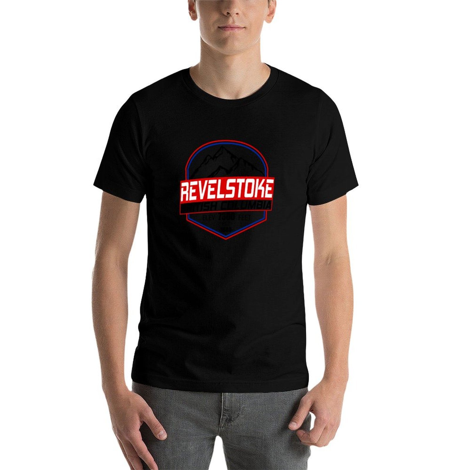 เสื้อยืดคอกลมแขนสั้น Ski Revel - Mountain Biking Revelstoke บทวิจารณ์และราคา