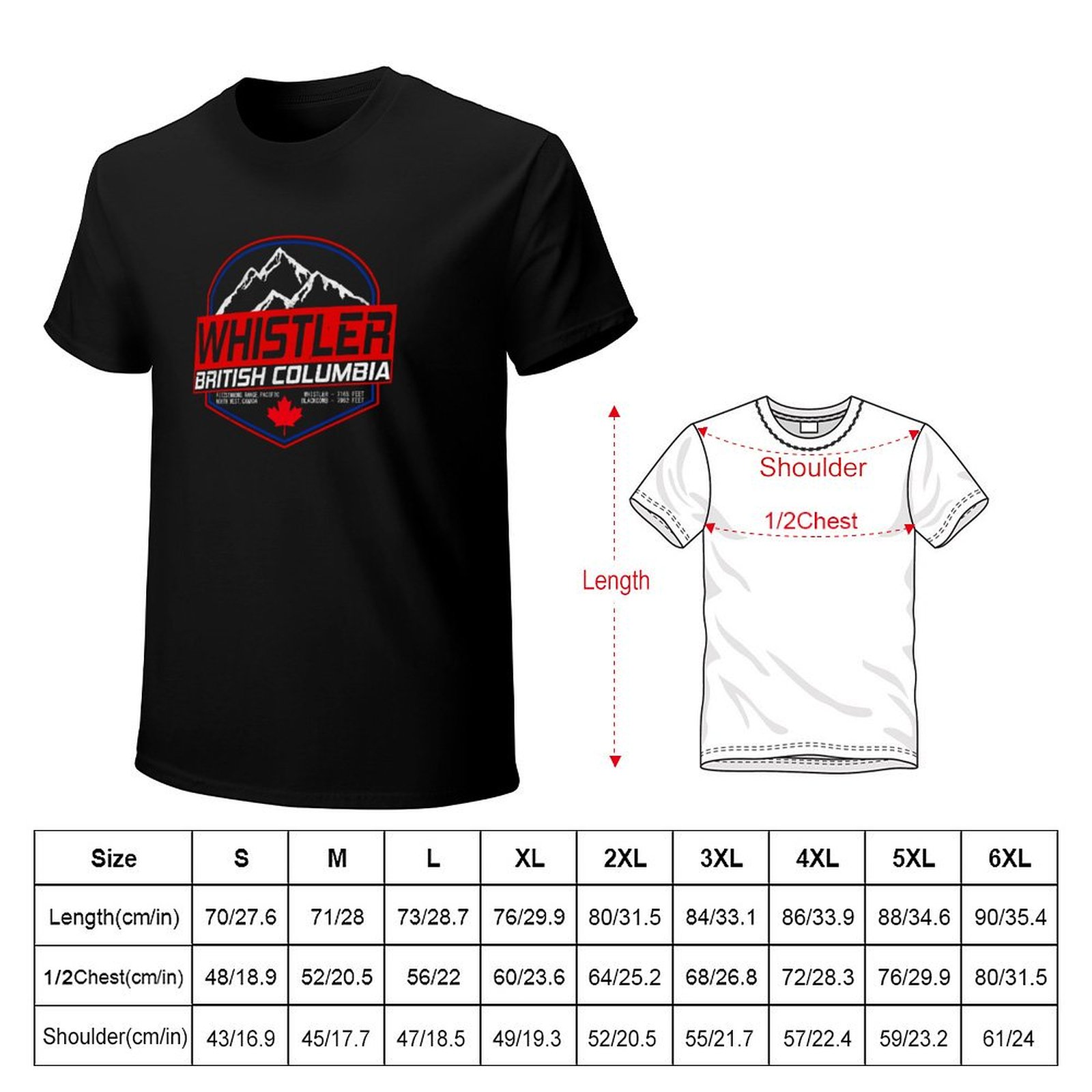 เสื้อยืด Retro Ski Whistler B. - Mountain Biking Whistler บทวิจารณ์และราคา